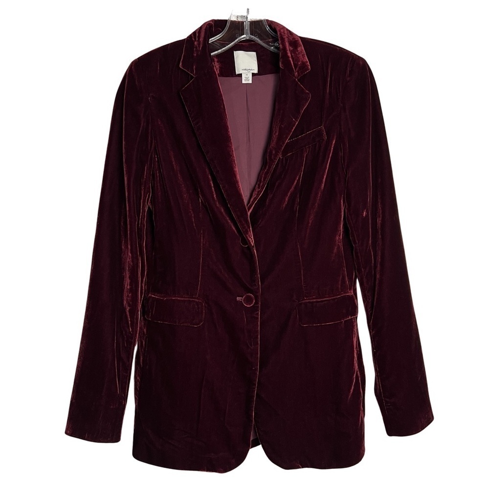 Halogen Red Velvet Fitted Structured Blazer Size XS Sport Coat Jacket